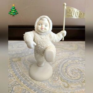 Snowbabies Follow Me  Marching with 2000 Flag Figurine # 68944 with Box